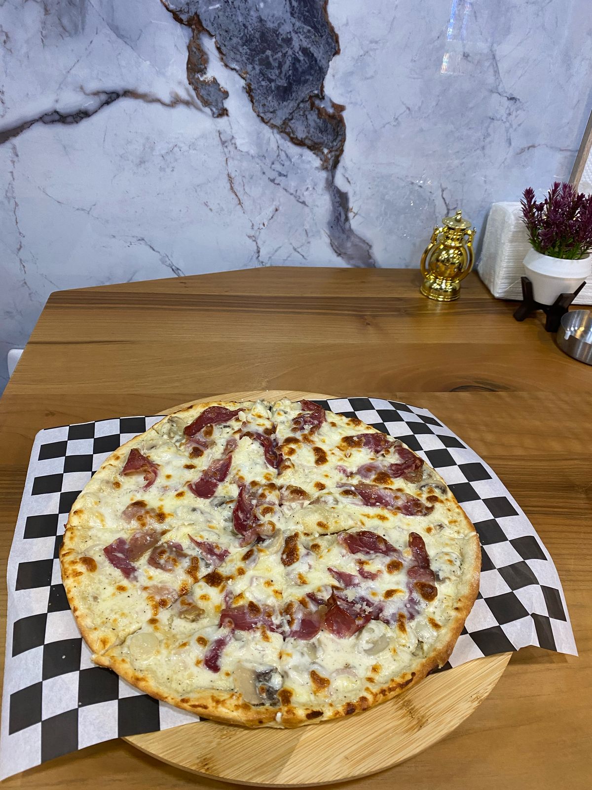 Swiss Bacon Pizza